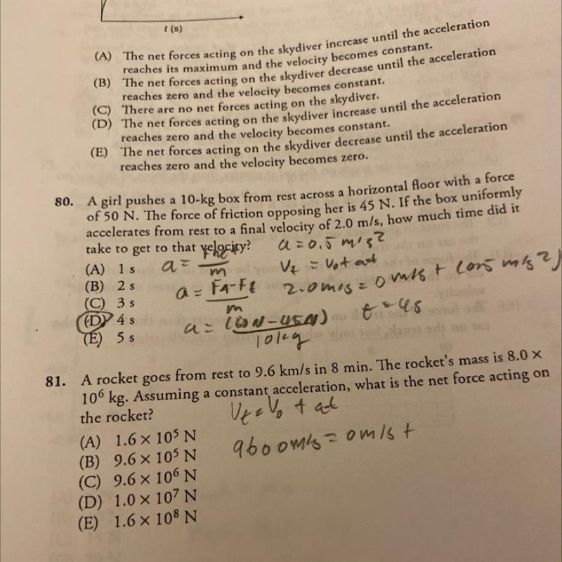 Question #81 5 steps to a 5 AP physics 1-example-1