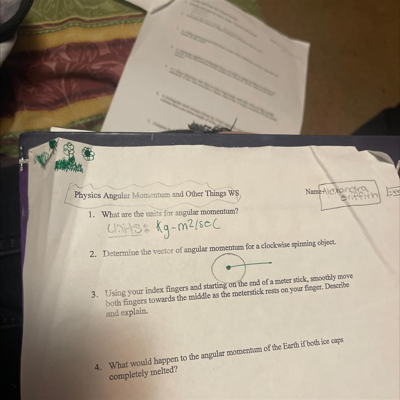 2. Determine the vector of angular momentum for a clockwise spinning object.Can someone-example-1