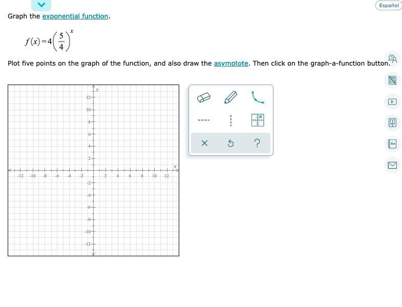 Graphing an exponential function and its asymptote: f(x) = a(b)x-example-1