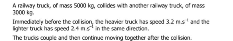 a) Find the common velocity of the trucks after collision b) find the magnitude of-example-1