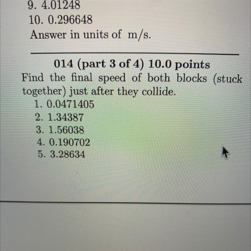 This is part 3 of a problema block of 6kg hits a block of 5 kg, and they stick together-example-1