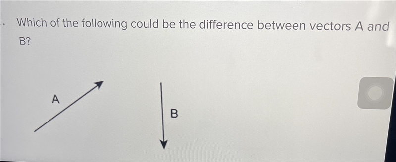 Which of the following could be the difference between vectors A and B?-example-1