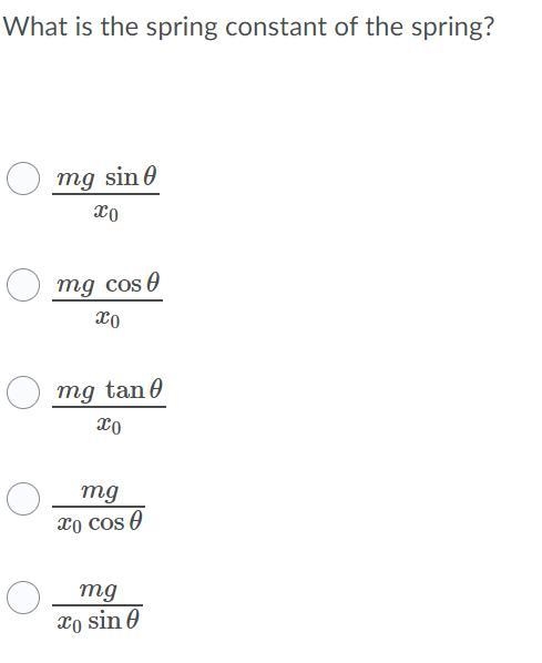 *A block with mass of m is connected to a spring on a ramp (ignore friction) that-example-2