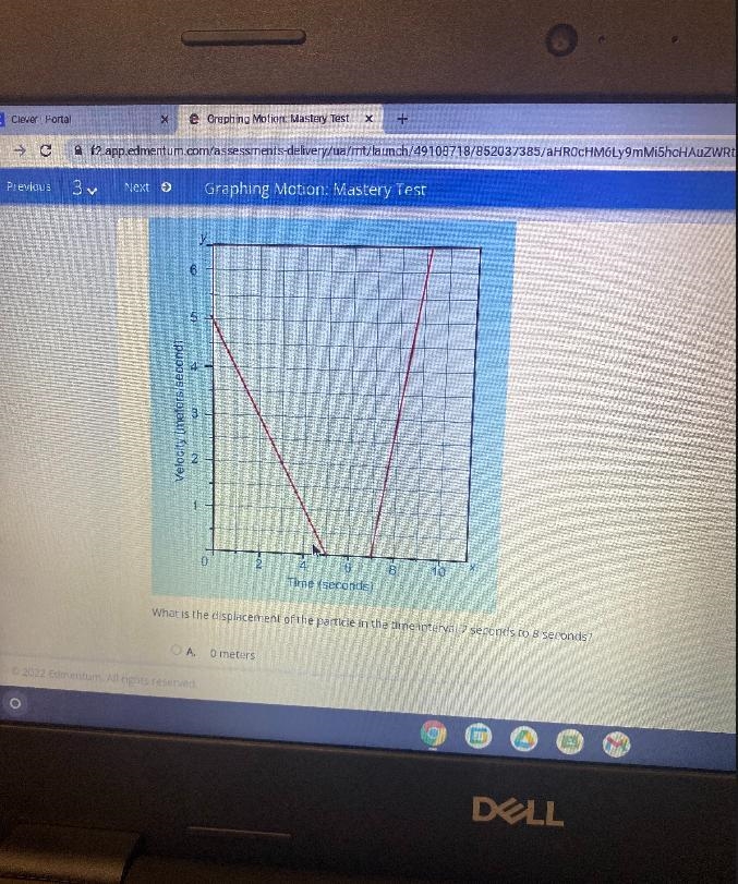 What is the displacement of the particle in the time interval 7 seconds to 8 seconds-example-1