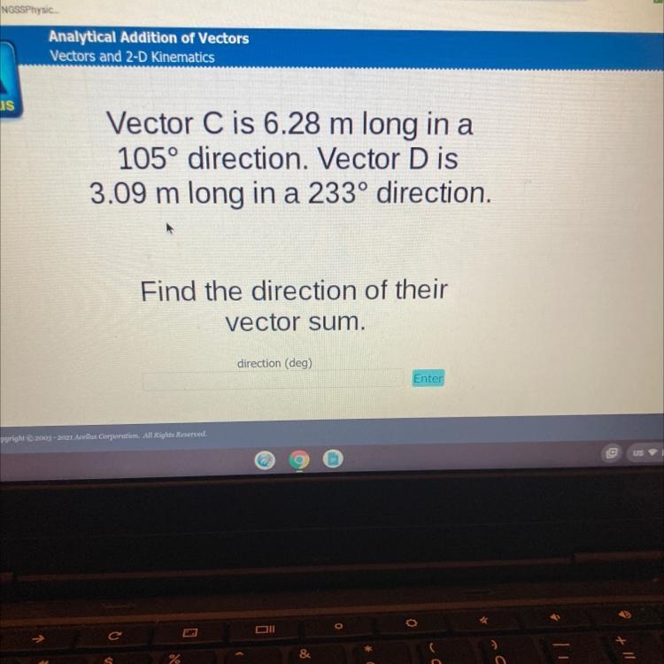 Vector C is 6.28 m long in a105° direction. Vector D is3.09 m long in a 233º direction-example-1