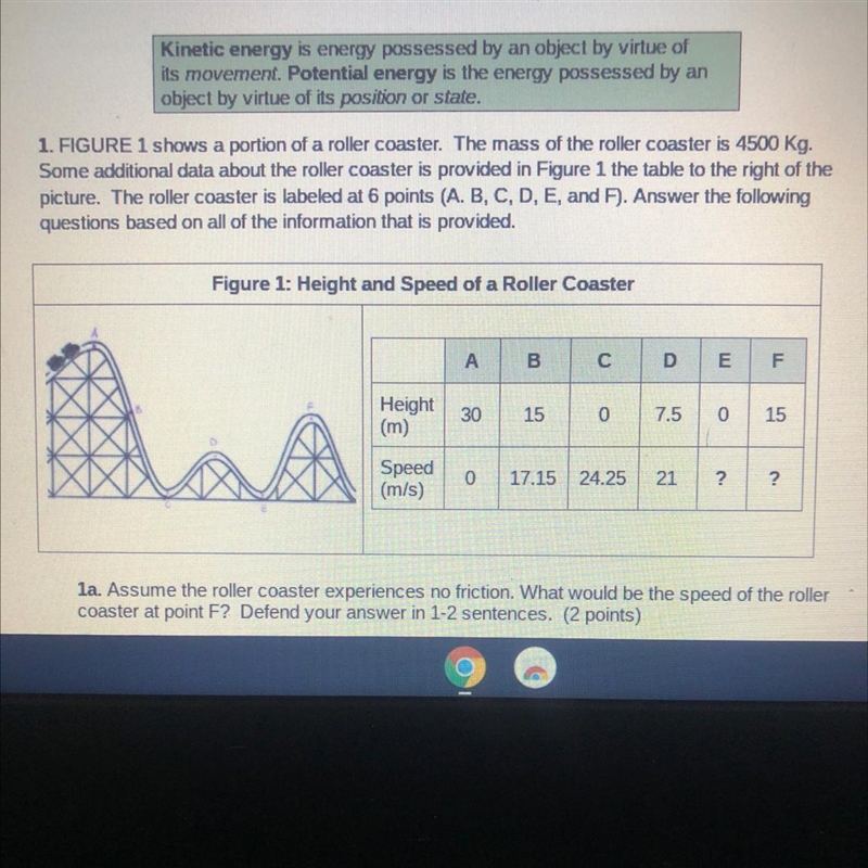 1b. Identify two locations along the frictionless track that have the same amount-example-1