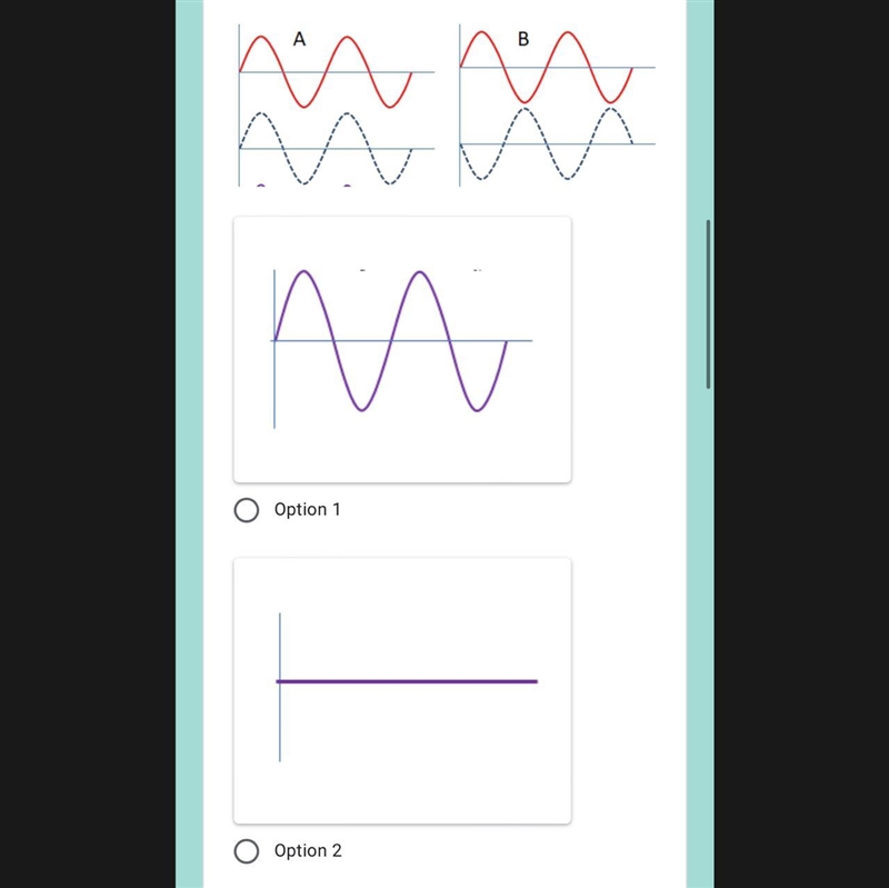 Interference between the red and blue waves in wave set A will result in which wave-example-1