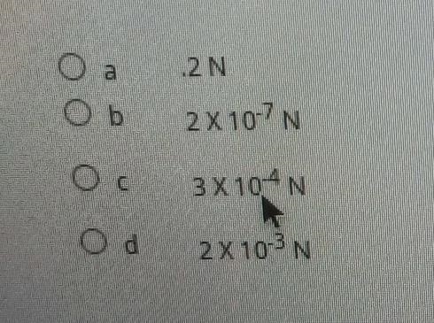 Calculate the force between charges of 5.0x10^-8c and 1.0x10^-7c if they are .15m-example-1