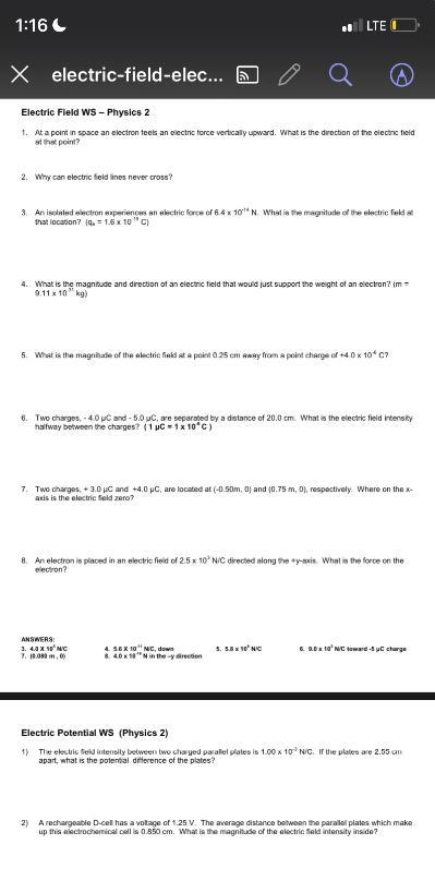 An isolated electron experiences an electric force of 6.4 x 10-14 N. What is the magnitude-example-1