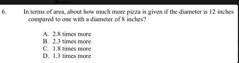 In terms of area, about how much more pizza is given if the diameter is 12 inches-example-1