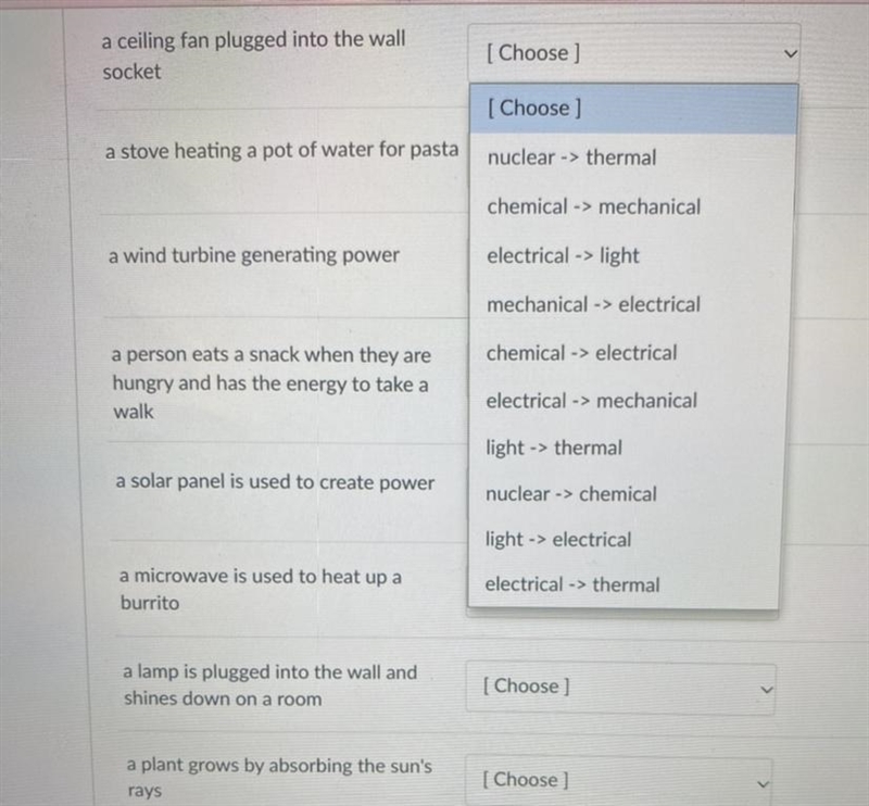 read through the different scenarios below and choose what kind of energy transfer-example-1