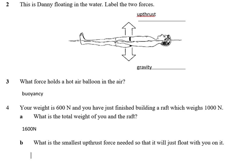 Easy 10 points question in image on floating and sinking question 4b-example-1