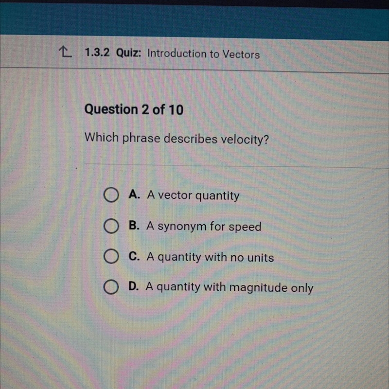 Which phase describes velocity?-example-1