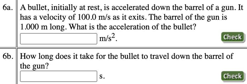 Part A: A bullet, initially at rest, is accelerated down the barrel of a gun. It has-example-1