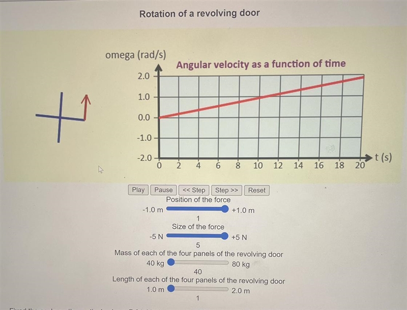 Calculate the torque experienced by the door due to this force using torque is equal-example-1