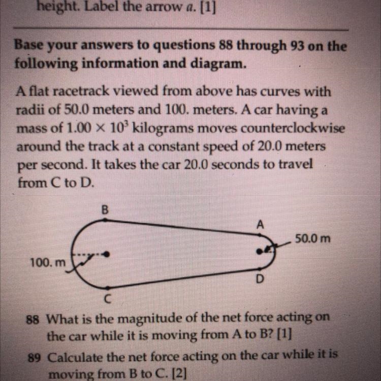 #93- compare the magnitude of the centripetal acceleration of the car at A to the-example-1