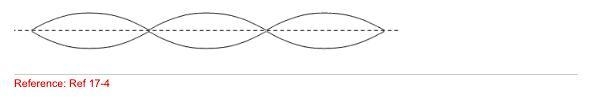 A 6.00-m long string sustains a three-loop standing wave pattern as shown. The wave-example-1