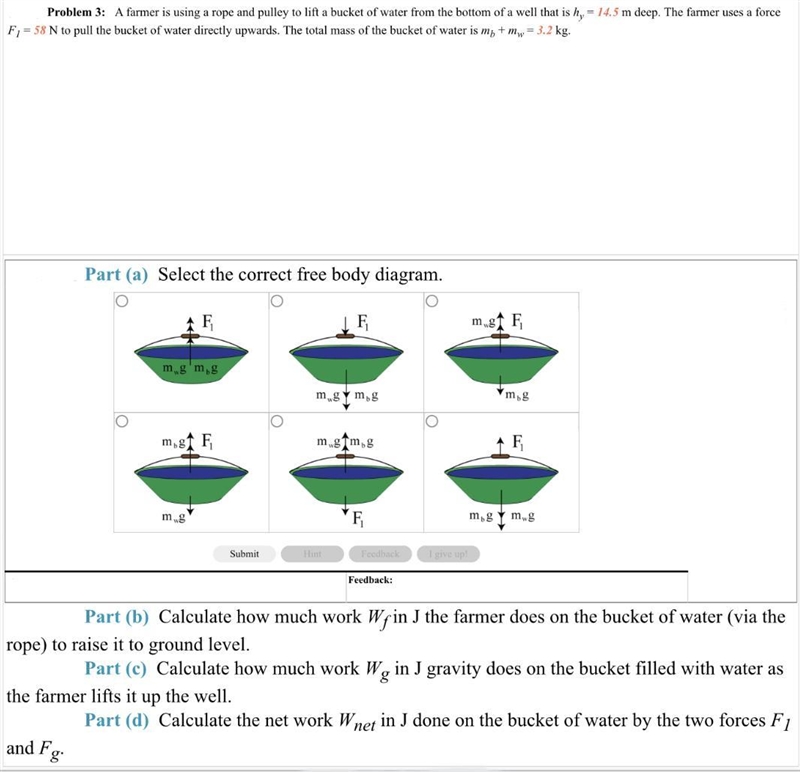 A farmer is using a rope and pulley to lift a bucket of water from the bottom of a-example-1