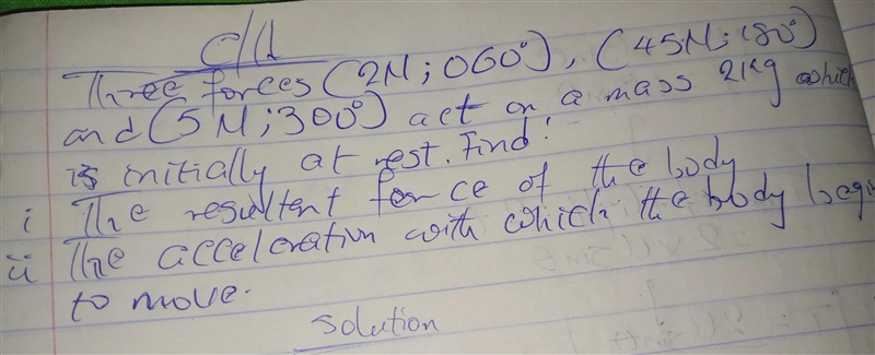 It's an impulse and momentum question The second force is (4.5N, 60 degrees)-example-1