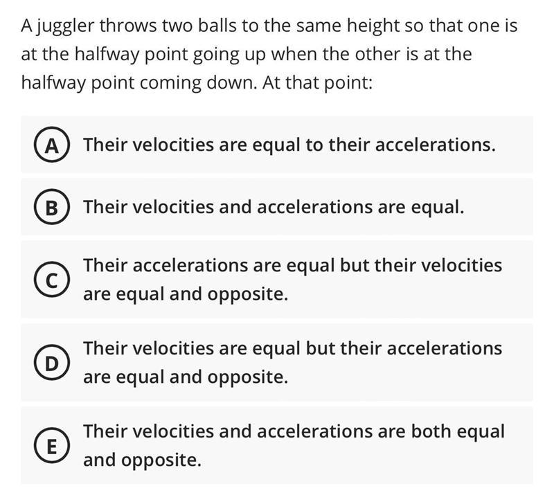 A juggler throws two balls to the same height so that one is at the halfway point-example-1