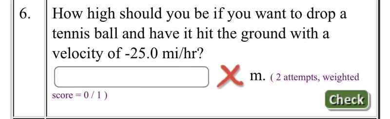 How high should you be if you want to drop a tennis ball and have it hit the ground-example-1