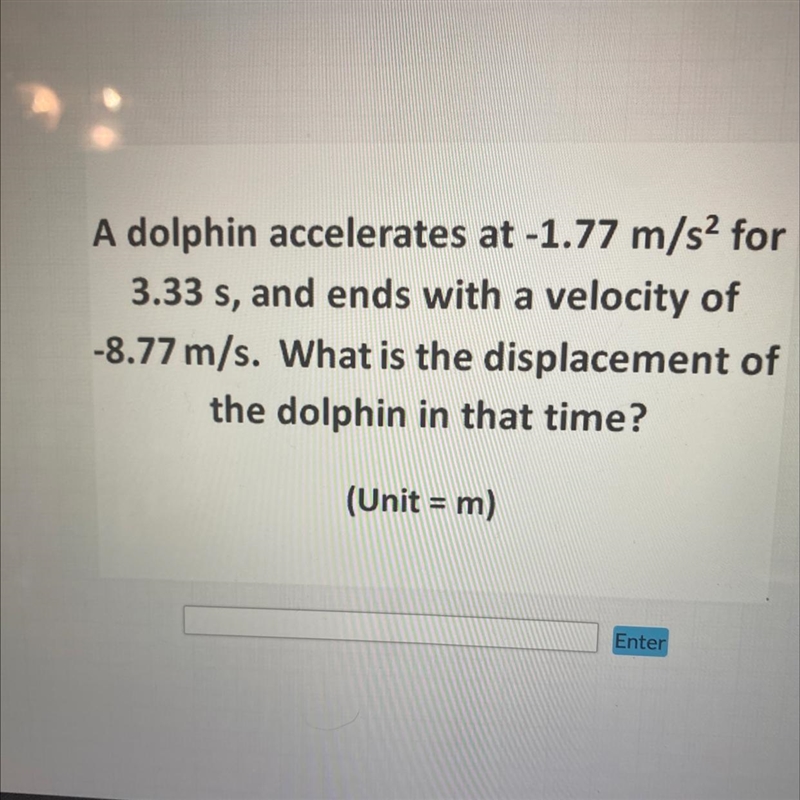 What is the displacement of the dolphin in that time?-example-1