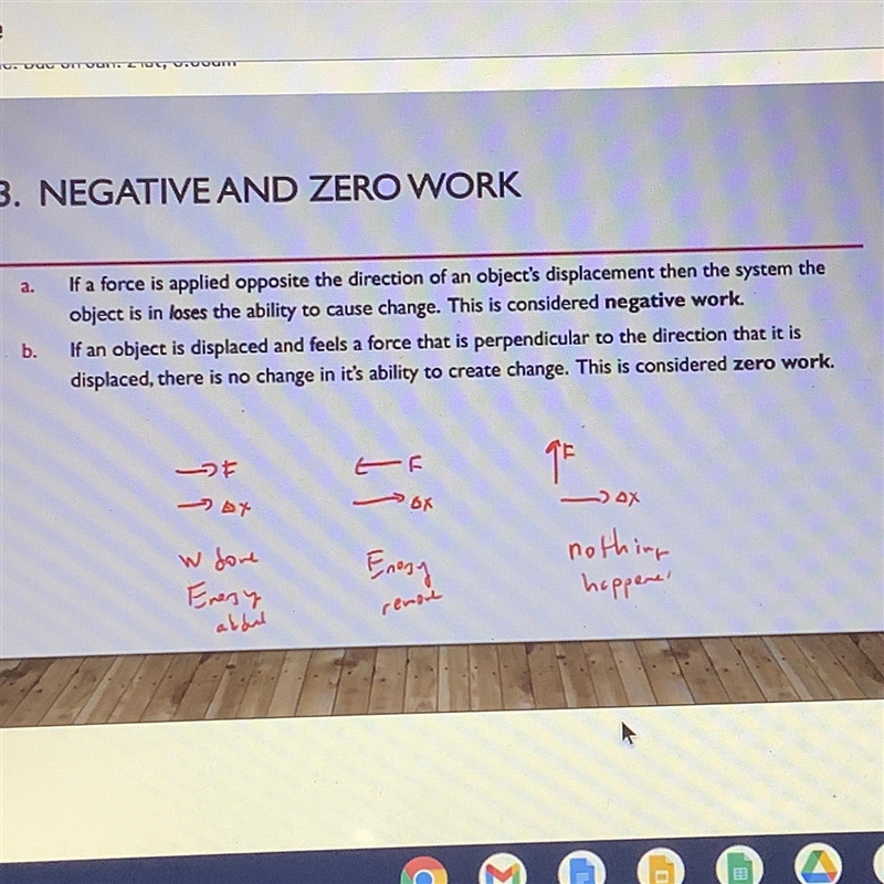 True or false. Zero work is only possible when the angle between the force vector-example-1