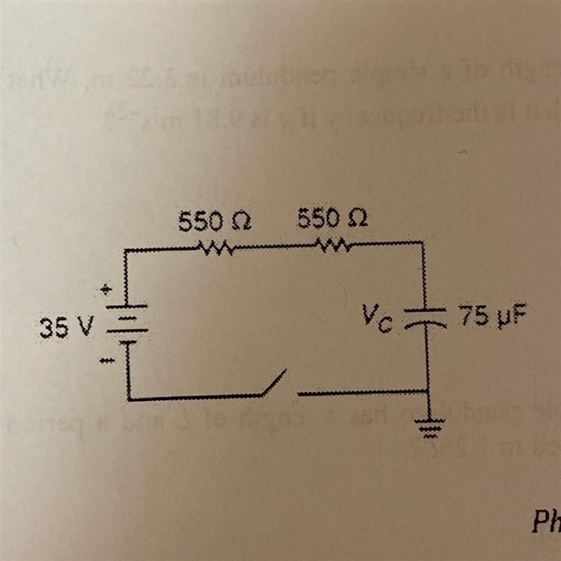 4. Find the voltage across the capacitor, Vc, 0.15 second after theswitch is closed-example-1