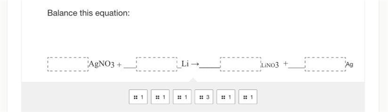 AreaAgNO3 + ___Response area_Li →_____Response areaLiNO3 +____Response areaAg-example-1