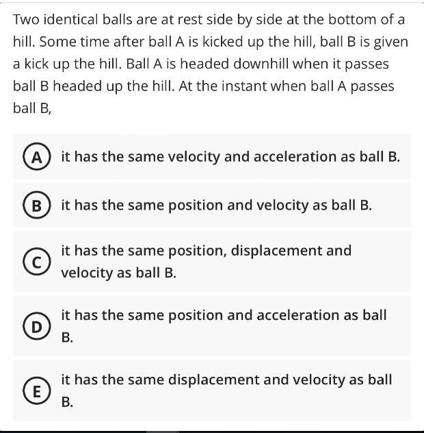 Two identical balls are at rest side by side at the bottom of a hill. Some time after-example-1