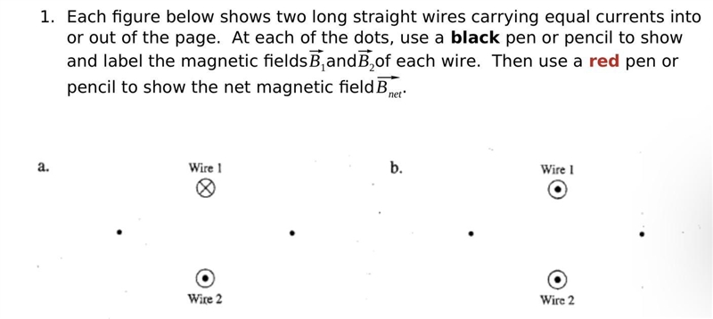 each figure below shows two long straight wires carrying equal currents into or out-example-1