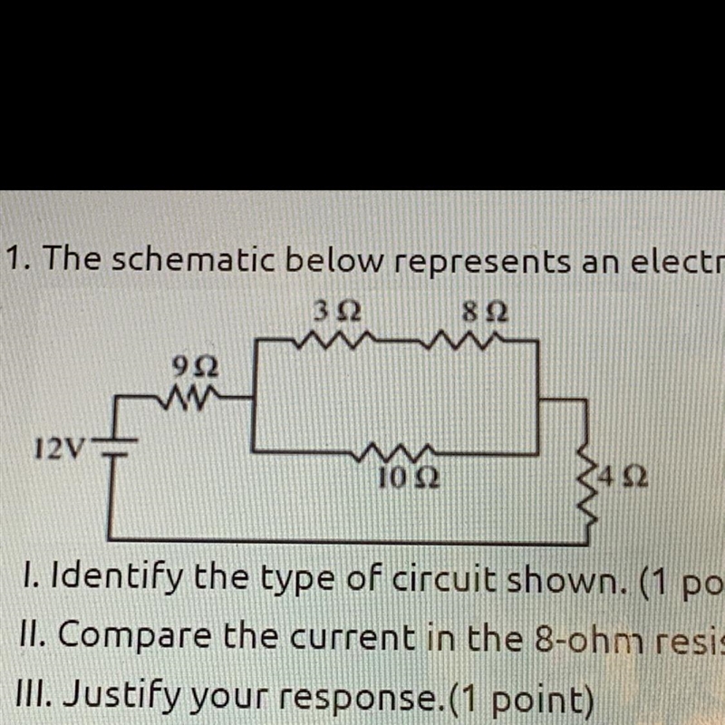 II. Compare the current in the 8-ohm resistors to the current in the 4-ohm resistors-example-1