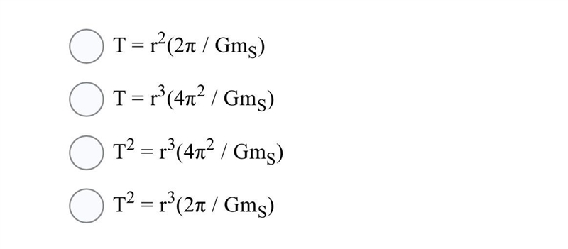 The correct expression for finding the period of a planet revolving around the Sun-example-1