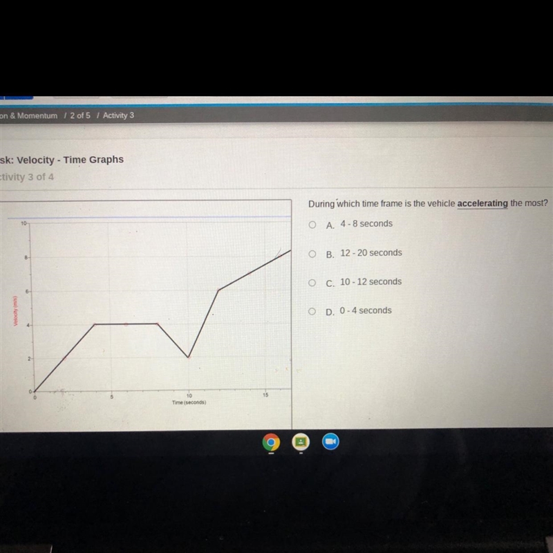 What’s the answer for during which time frame is the acceleration the most-example-1