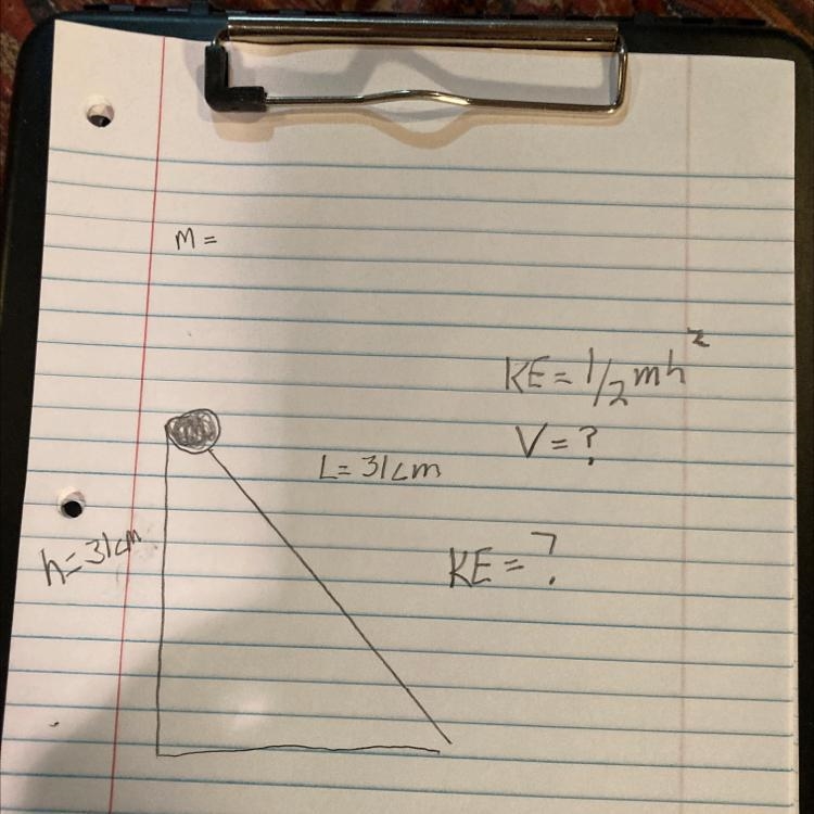 What is the kinetic energy of a golf ball rolling down a ruler the mass 45.93 g the-example-1