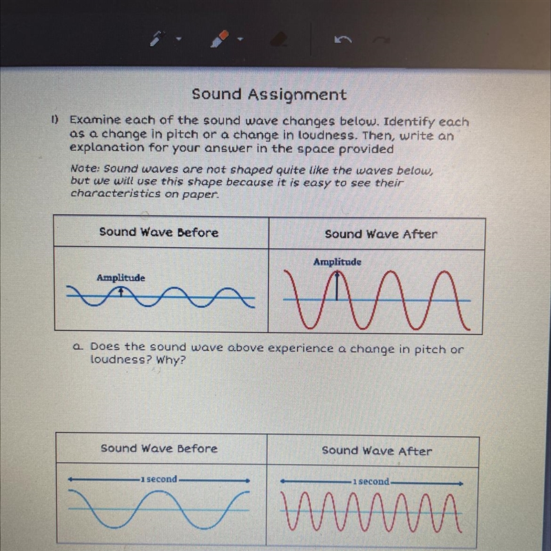 Science 5Sound AssignmentExamine cach of the sound wave changes below. Identify eachas-example-1