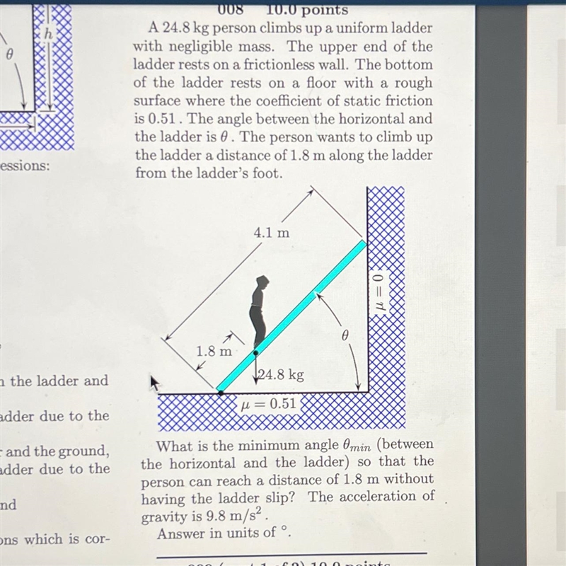 What is the minimum angle so that the person can reach a distance of 1.8m without-example-1