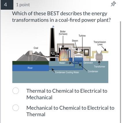 A. Thermal to Chemical to Electrical to MechanicalB. Mechanical to Chemical to Electrical-example-1