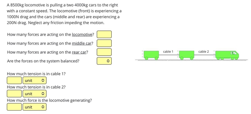 How do I solve this problem Hint: 1. Draw the forces -rear car: weight downwards, normal-example-1