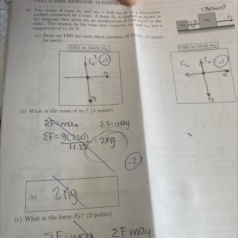 B. What is the mass of M1?C. What is the force Ft?-example-1