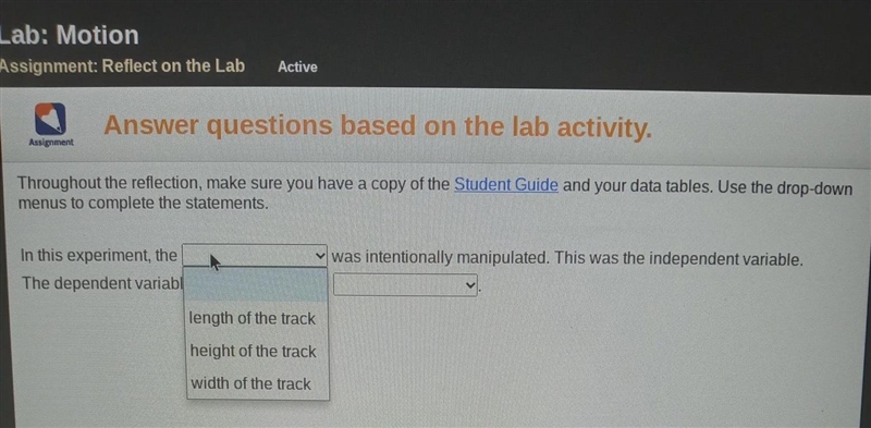 Lab: MotionThere was a race car track built and the height was being elevated while-example-1