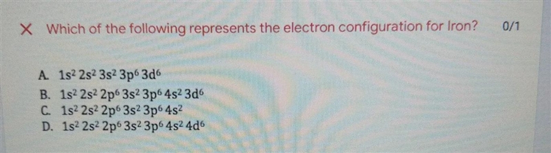 which of the following represents the electron configuration for iron? please see-example-1