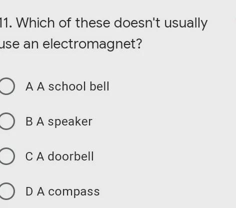 How can I solve this question about which doesn't use an electromagnet?-example-1