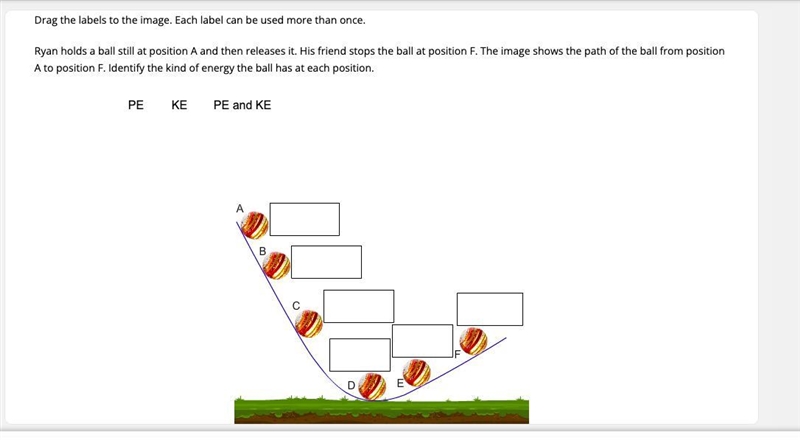 Ryan holds a ball still at position A and then releases it. His friend stops the ball-example-1