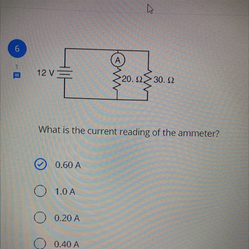 What is the current of the ammeter?-example-1