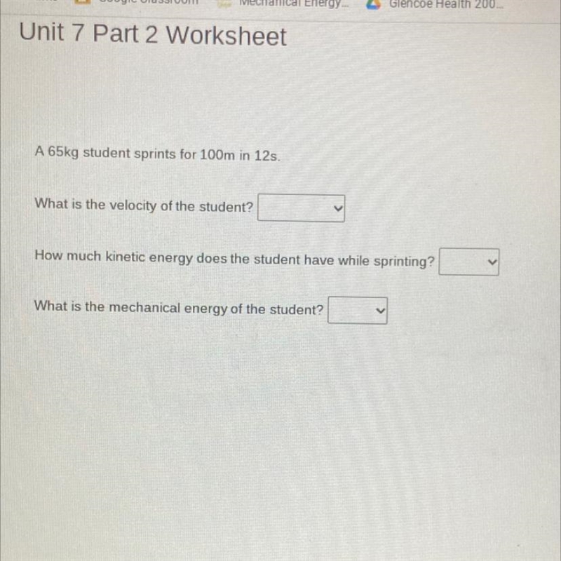 what is the velocity of the student?how much kinetic energy does the student have-example-1