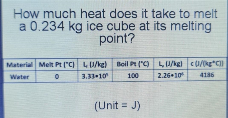 How much heat does it take to melt a 0.234 kg ice cube at its melting point?​-example-1