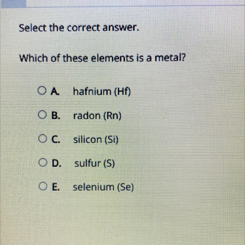 Which of these elements is a metal-example-1