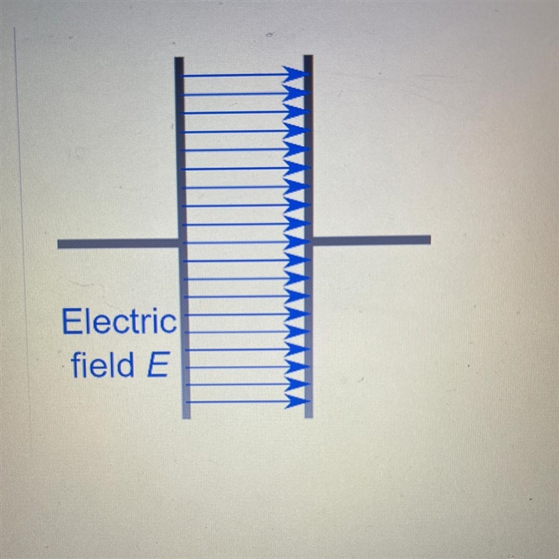 Study the image. The image shows the electric field lines between two charged plates-example-1