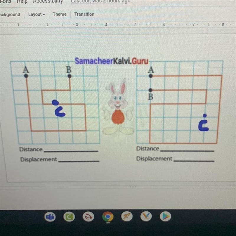 What is the displacement and distance from a to c ? help pls-example-1